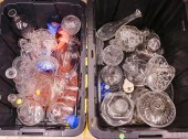 2 Large Totes Vintage Clear Gl