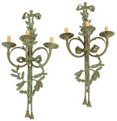 (2) LARGE VERDIGRIS PATINATED