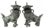 (2) LARGE VERDIGRIS PATINATED