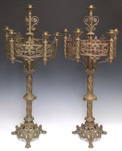 (2) LARGE VICTORIAN BRASS