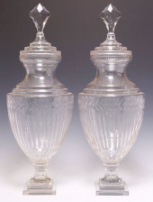 (2) LARGE VICTORIAN CUT GLASS