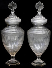 (2) LARGE VICTORIAN CUT GLASS