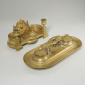 (2) LARGE VICTORIAN GILT BRONZ