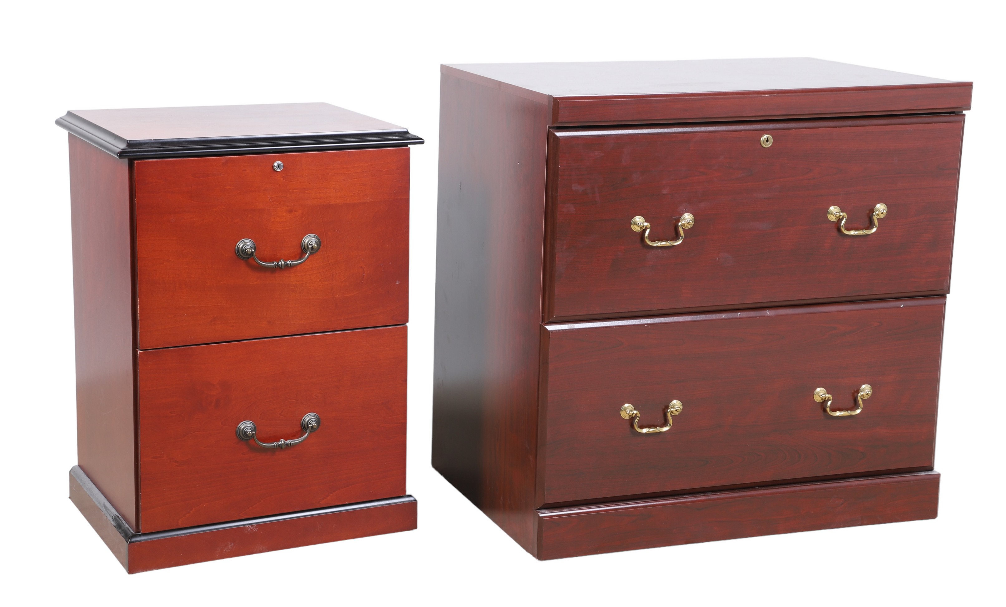 (2) lateral files, both with two