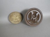 2 LATHE TURNED & CHIP CARVED B