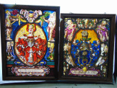 2 LEADED & STAINED GLASS WINDO