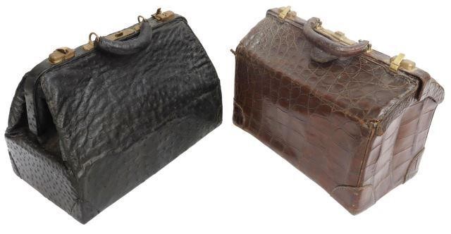 (2) LEATHER TRAVELING DOCTOR'S