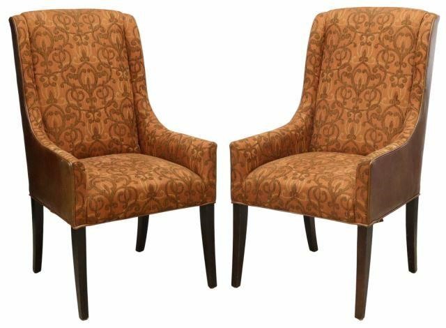 (2) LEATHER & UPHOLSTERY WINGBACK