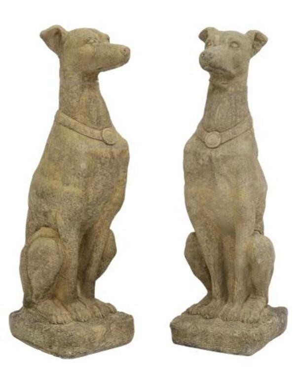(2) LIFE-SIZE CAST STONE ITALIAN