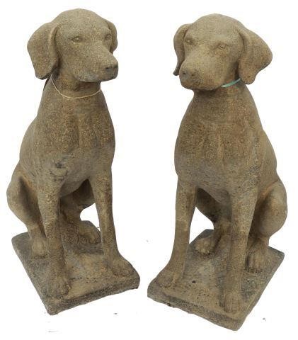 (2) LIFE-SIZE CAST STONE SEATED