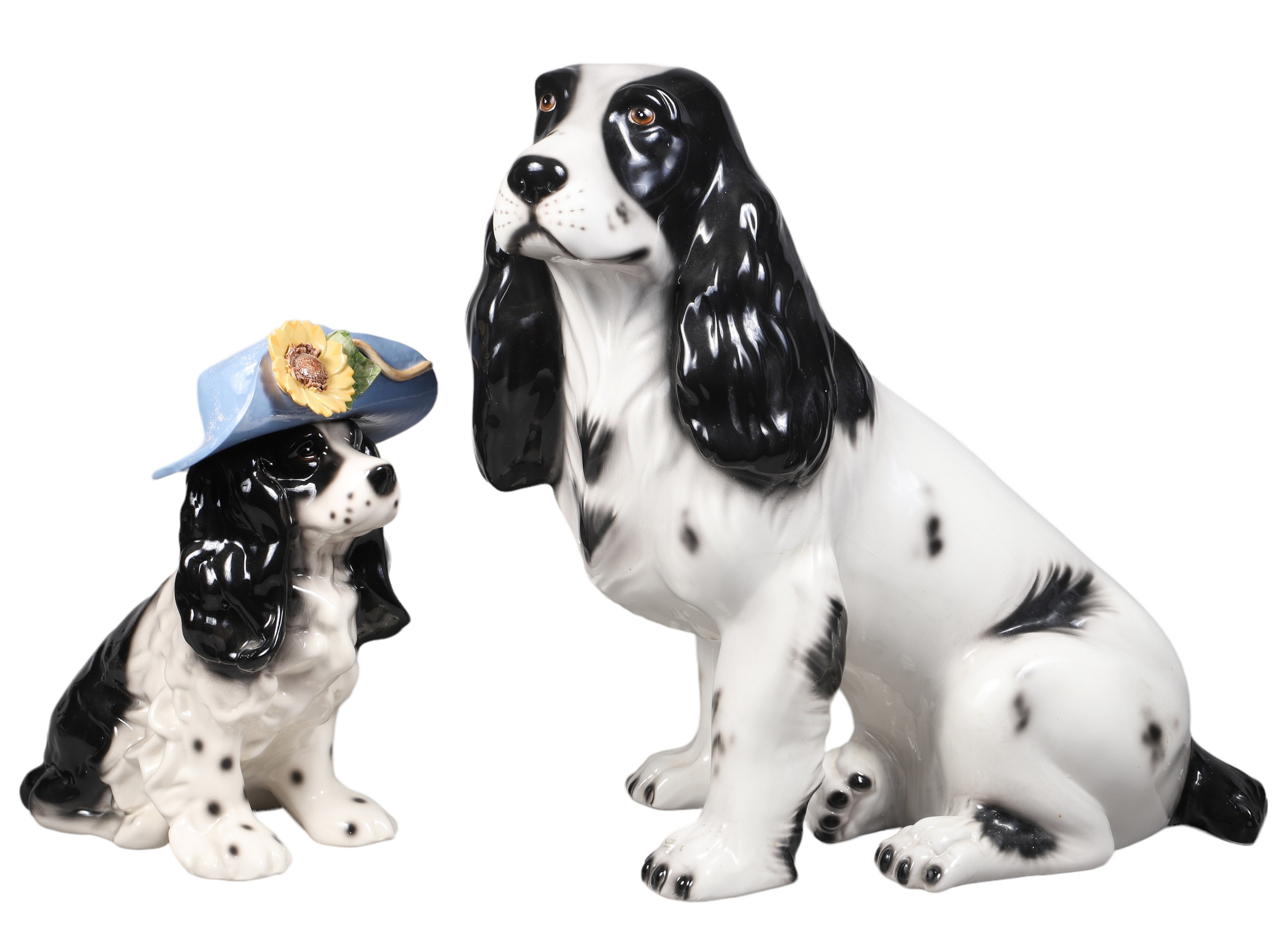 (2) Lifesize porcelain Spaniel