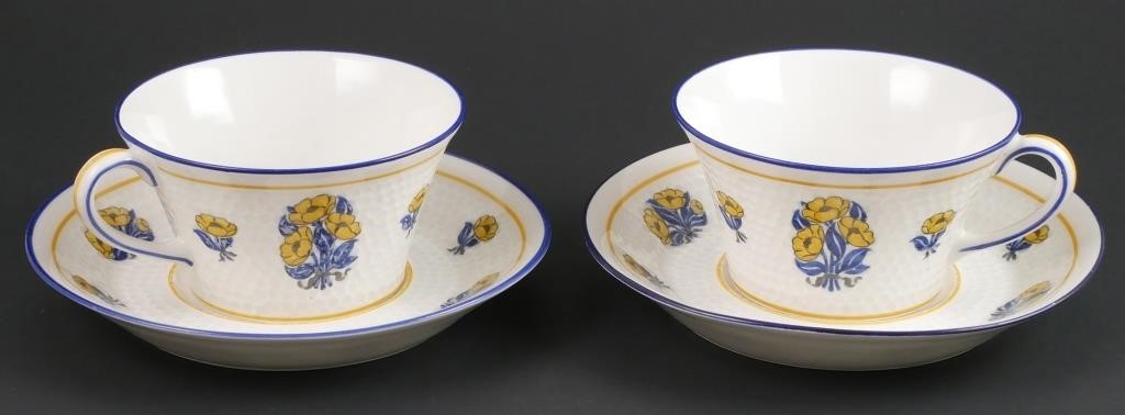 2 LIMOGES CUP & SAUCER SETS