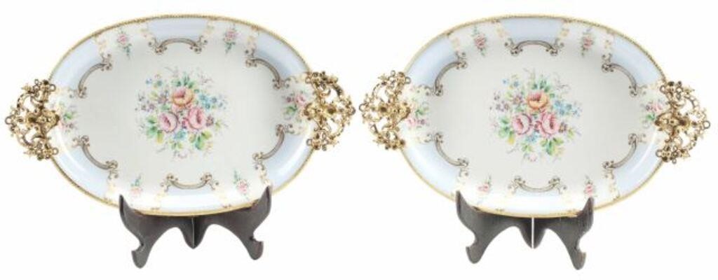 (2) LIMOGES ORMOLU-MOUNTED