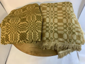 2 LINSEY WOOLSEY COVERLETS , B
