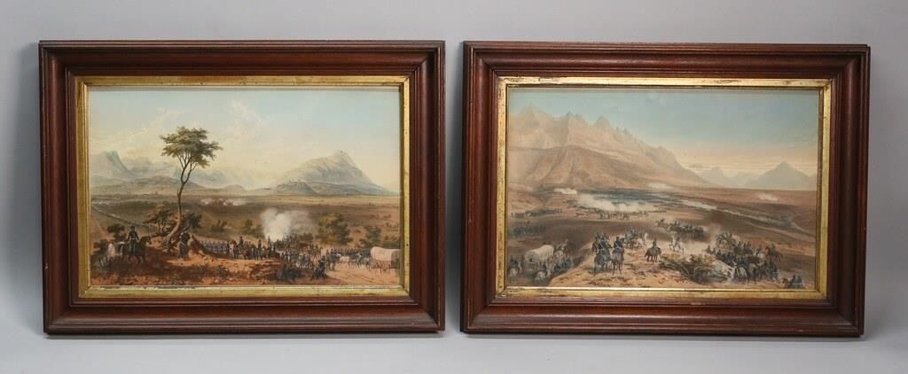 2 LITHOGRAPHS CARLOS NEBEL AMERICAN
