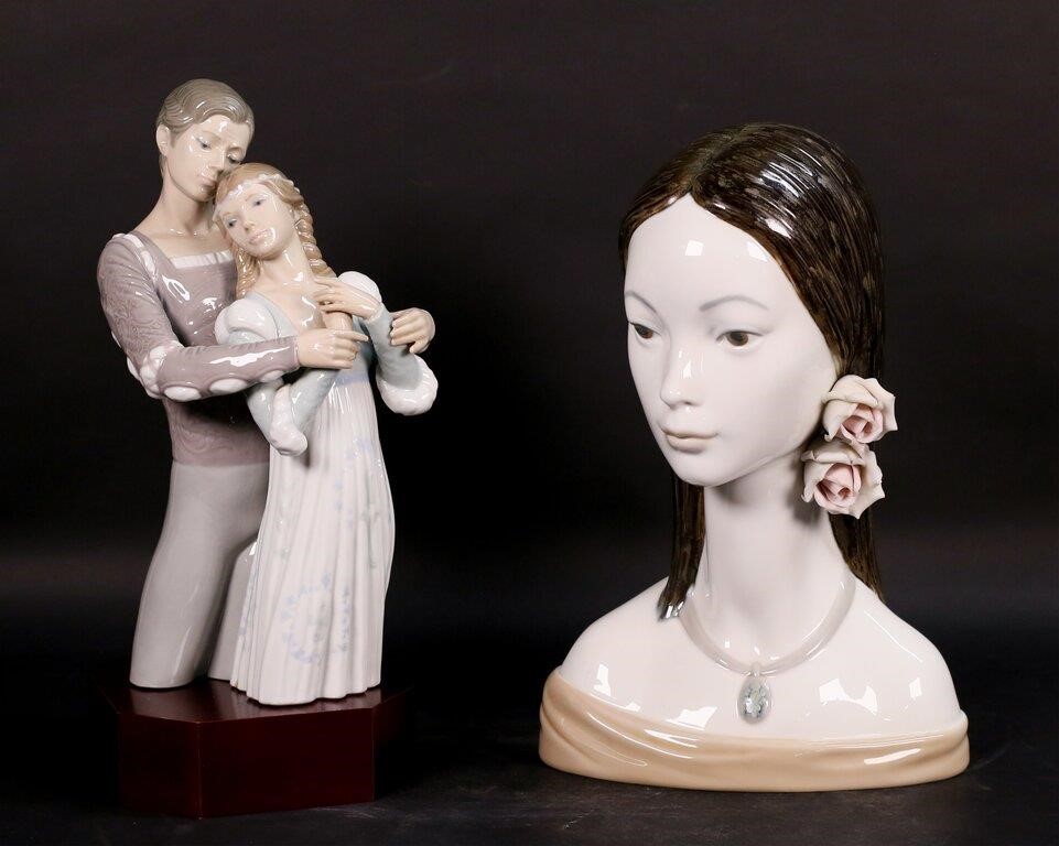 2 LLADRO PORCELAIN FIGURES DANCE OF