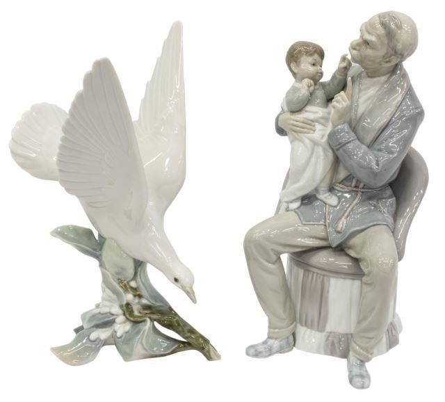 (2) LLADRO PORCELAIN FIGURES, MAN