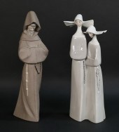 2 LLADRO PORCELAIN FIGURES NUN