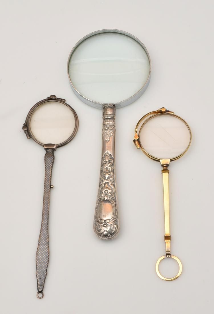 2 LORGNETTES AND 1 MAGNIFYING
