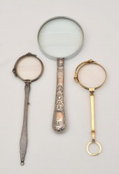 2 LORGNETTES AND 1 MAGNIFYING