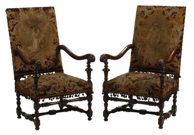 2) LOUIS XIII STYLE TAPESTRY