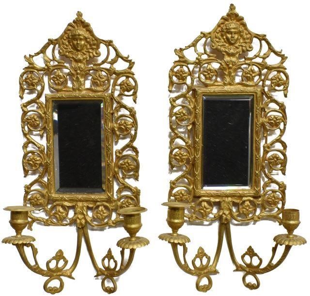 (2) LOUIS XIV STYLE GILT BRONZE
