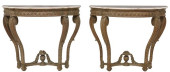 (2) LOUIS XIV STYLE MARBLE TOP