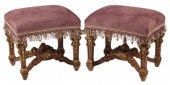 (2) LOUIS XIV STYLE UPHOLSTERE