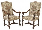 (2) LOUIS XIV STYLE UPHOLSTERE