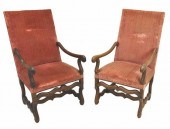 (2) LOUIS XIV STYLE WALNUT HIG