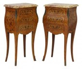 (2) LOUIS XV MARBLE-TOP MARQUE