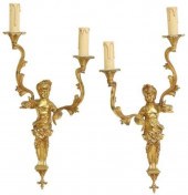 (2) LOUIS XV STYLE BRONZE FIGU