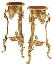 (2) LOUIS XV STYLE BRONZE DORE