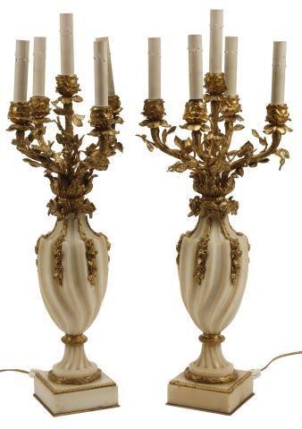 (2) LOUIS XV STYLE BRONZE DORE &