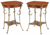 (2) LOUIS XV STYLE BURLWOOD &A