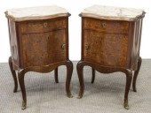 (2) LOUIS XV STYLE BURLWOOD BE