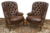 (2) LOUIS XV STYLE BUTTONED LE