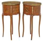 (2) LOUIS XV STYLE CROSSBANDED