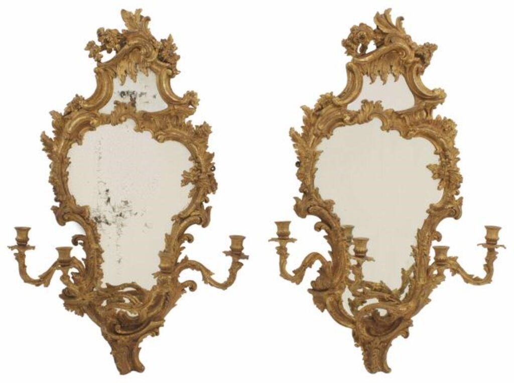 (2) LOUIS XV STYLE GILT MIRRORED