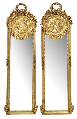 (2) LOUIS XV STYLE GILT ALLEGORICAL