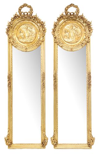 (2) LOUIS XV STYLE GILT ALLEGORICAL