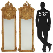 (2) LOUIS XV STYLE GILT PORTRA