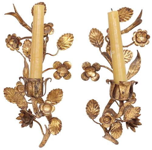 (2) LOUIS XV STYLE GILT IRON