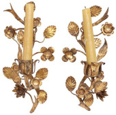 (2) LOUIS XV STYLE GILT IRON S