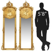 (2) LOUIS XV STYLE GILT PORTRA