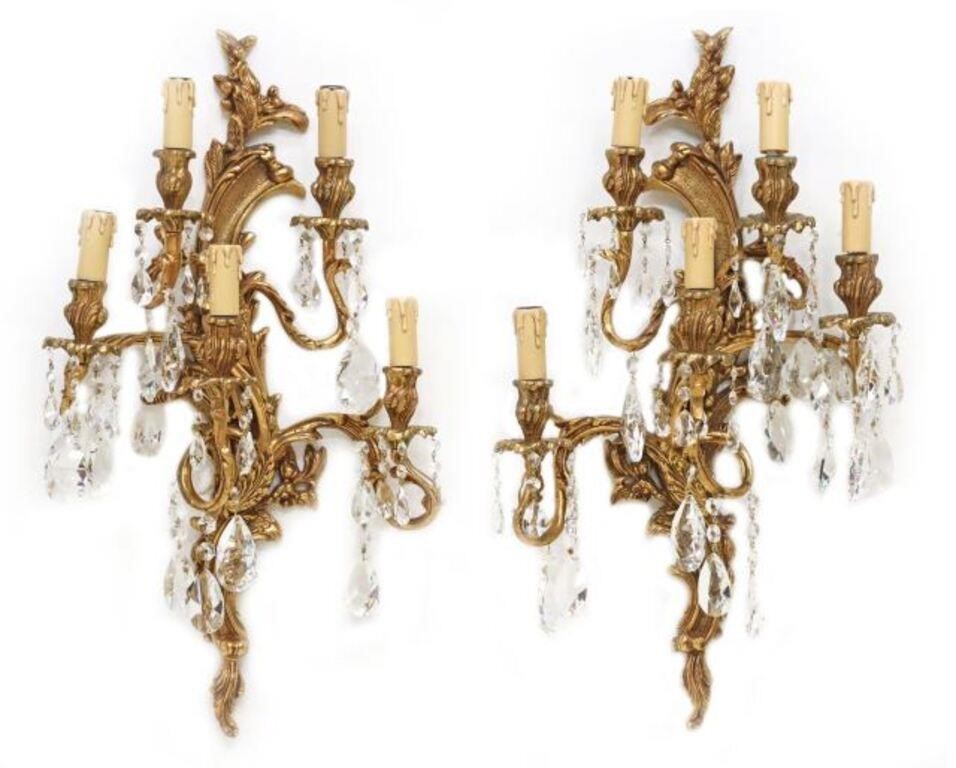 (2) LOUIS XV STYLE GILT BRONZE