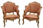 (2) LOUIS XV STYLE GILTWOOD TU