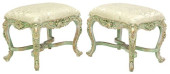 (2) LOUIS XV STYLE GREEN-PAINT