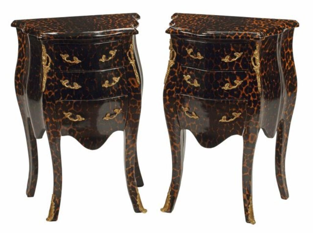 (2) LOUIS XV STYLE LEOPARD PRINT