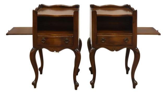 (2) LOUIS XV STYLE MAHOGANY BEDSIDE